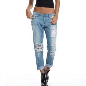 Elan distressed women's boyfriend jeans sz small